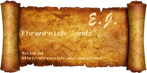 Ehrenreich Jenő névjegykártya